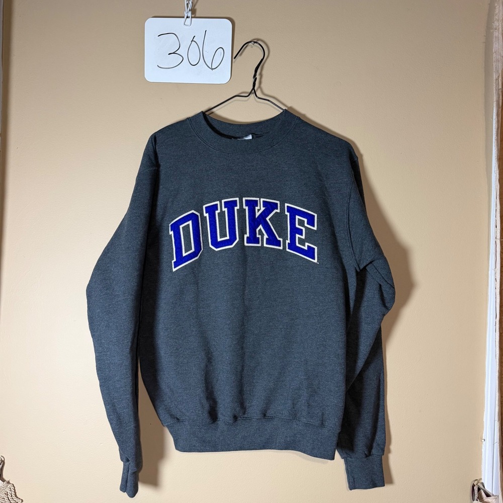 Champion Duke University Sweatshirt Womens Small Charcoal Gray Eco Crewneck